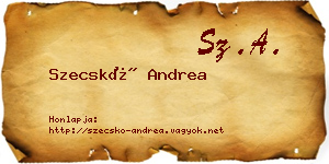 Szecskó Andrea névjegykártya